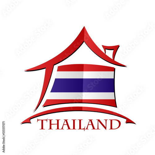 House icon made from the flag of  Thailand