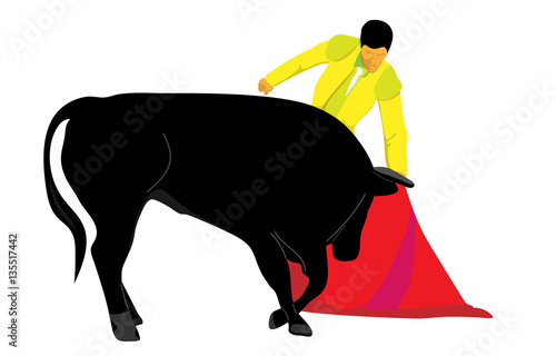 vector torero with bull