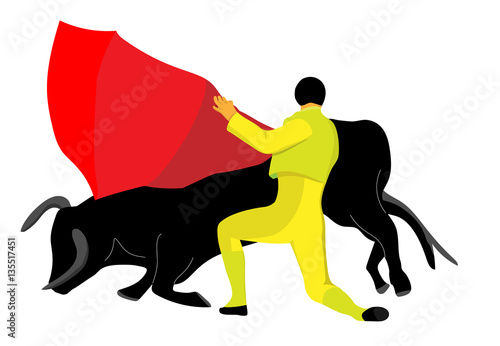 vector torero with bull