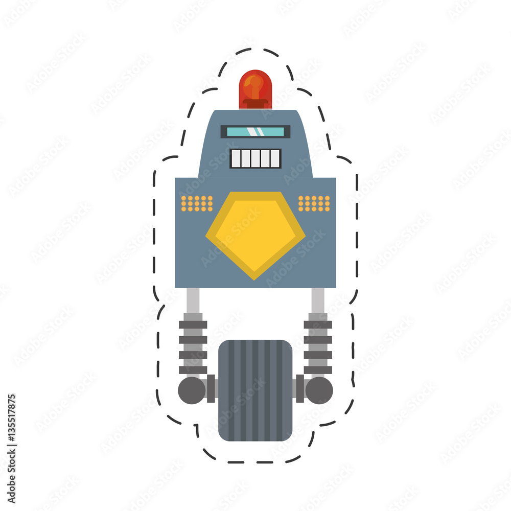 robot with siren sign warning cutting line vector illustration eps 10 robot with siren sign warning cutting line vector illustration eps 10