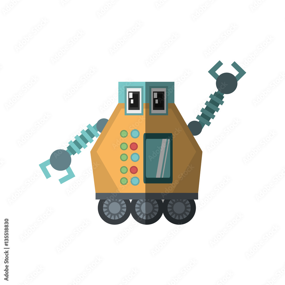 Fototapeta premium robot multi-task technology shadow vector illustration eps 10