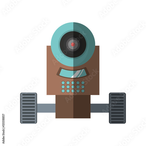 robot surveillance machine information shadow vector illustration eps 10