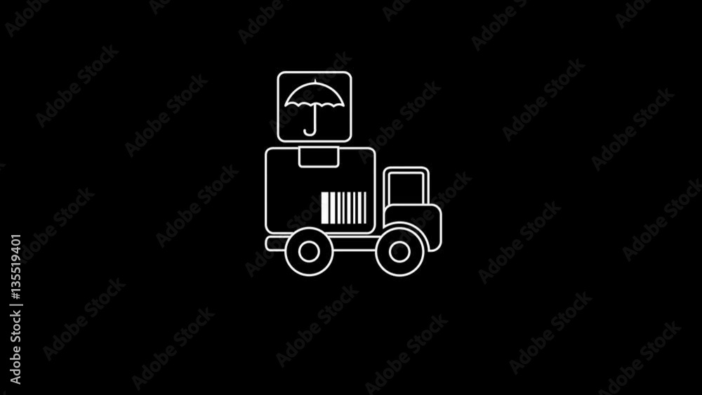 Delivery Thin Icon With Alpha Channel Delivery Thin Icon With Alpha Channel