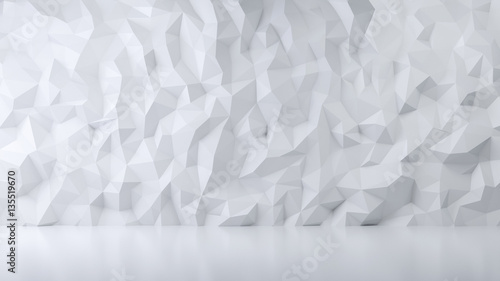 white texture ,polygนnal emty room ,interior design ,3d render