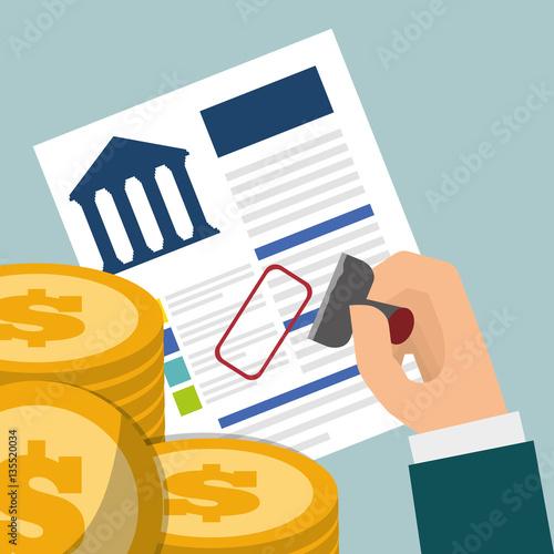 banking credit coins approved vector illustration eps 10