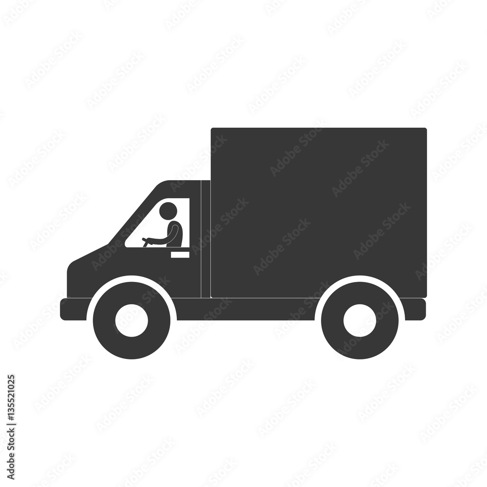 man truck delivery transport figure pictogram vector illustration eps 10