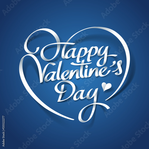 Paper art valentines day vintage lettering background