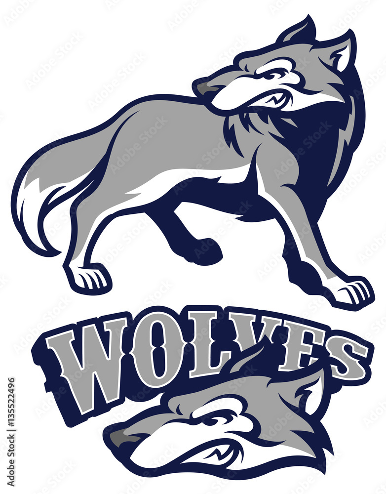 Naklejka premium angry wolf mascot