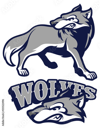 angry wolf mascot
