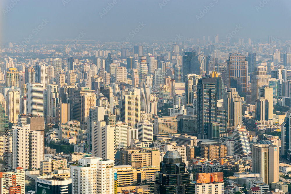 Obraz premium the landscape of the building in bangkok thailand. from baiyok sky tower.