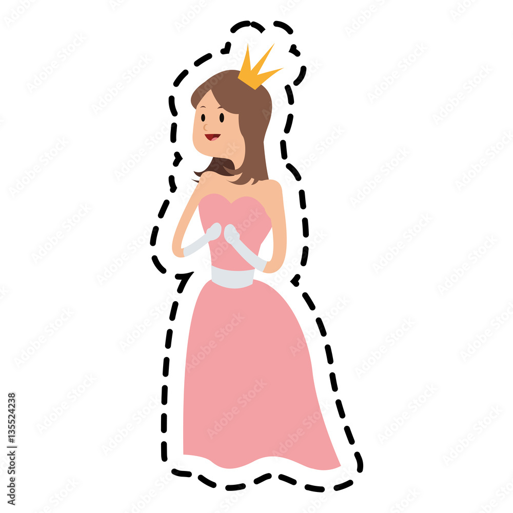 princess cartoon icon over white background. colorful design. vector illustration princess cartoon icon over white background. colorful design. vector illustration