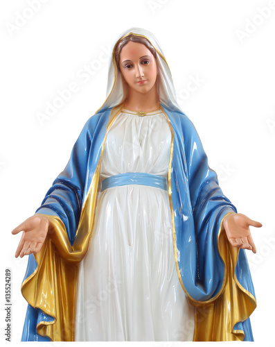 Statues of Holy Women in Roman Catholic Church isolated background photo