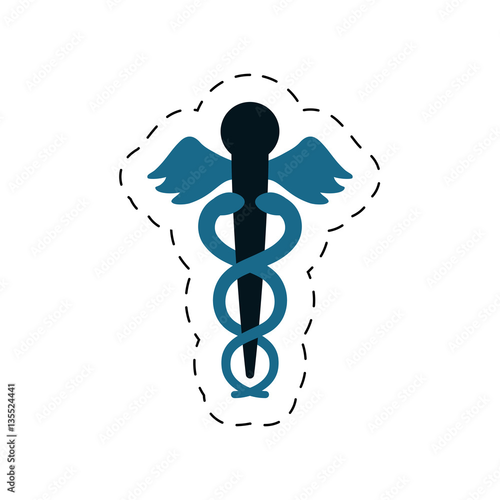 caduceus medicine symbol icon cut line vector illustration eps 10 Stock ...
