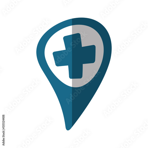 pointer map hospital cross location shadow vector illustration esp 10