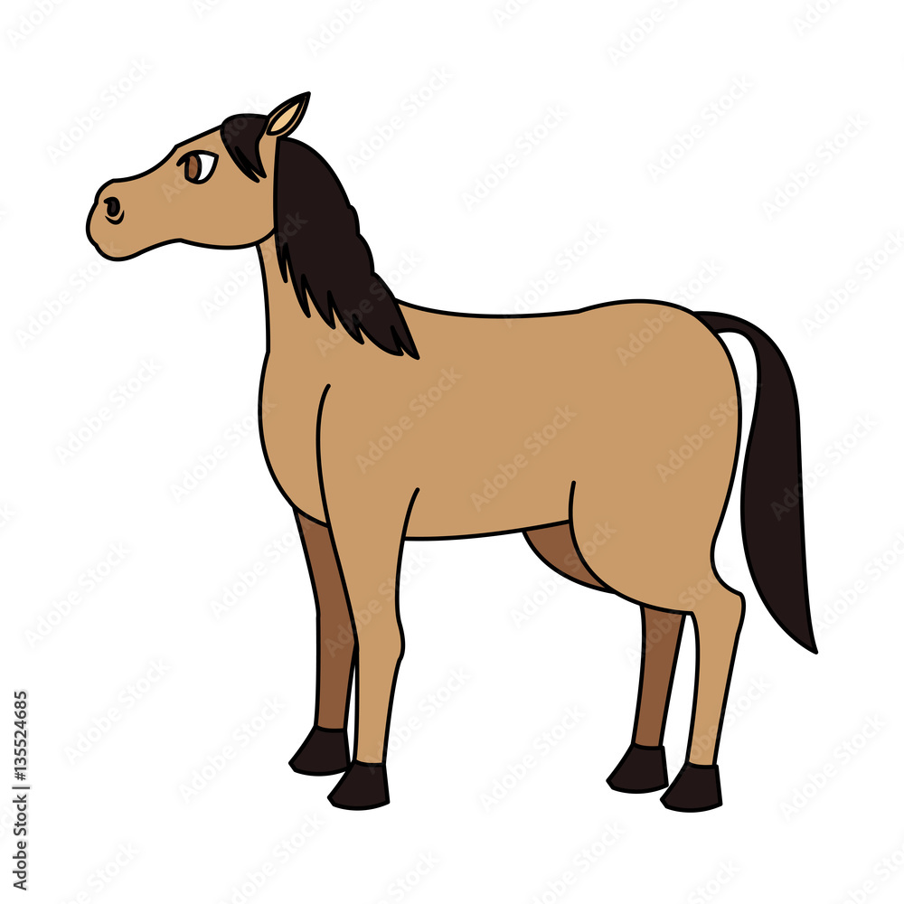 Obraz premium Horse cartoon icon over white background. colorful design. vector illustration