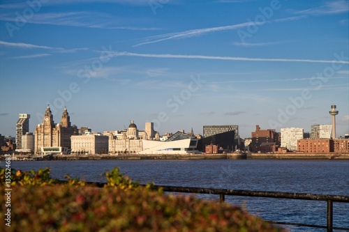 Wallpaper Mural Panorama of Liverpool seen from Wirral - over Mersey river Torontodigital.ca