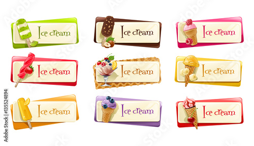  set of banners with ice cream