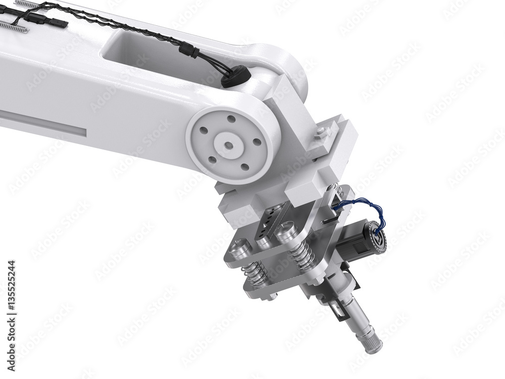 Naklejka premium welding robotic arm isolated on white