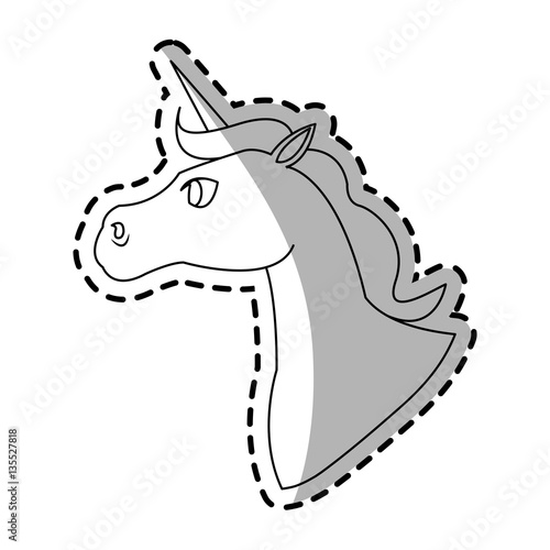 unicorn cartoon icon over white background. vector illustration