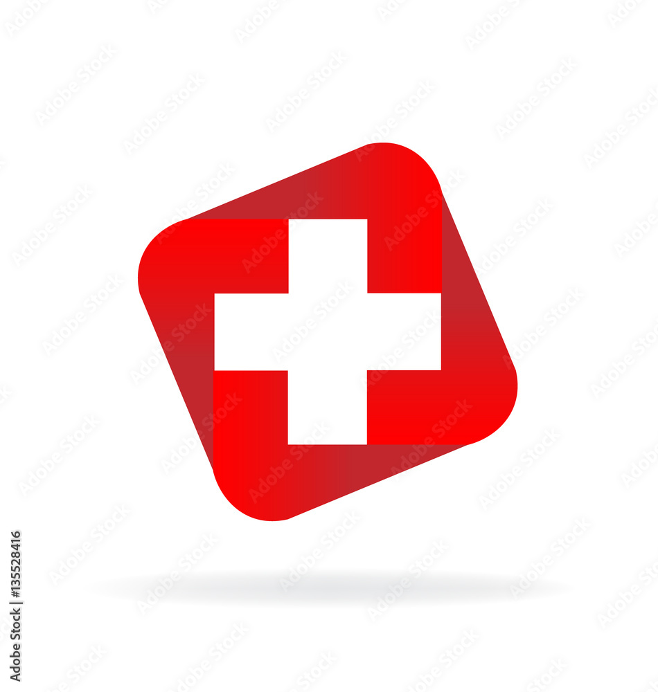 Abstract icon logo cross shape vector image Abstract icon logo cross shape vector image