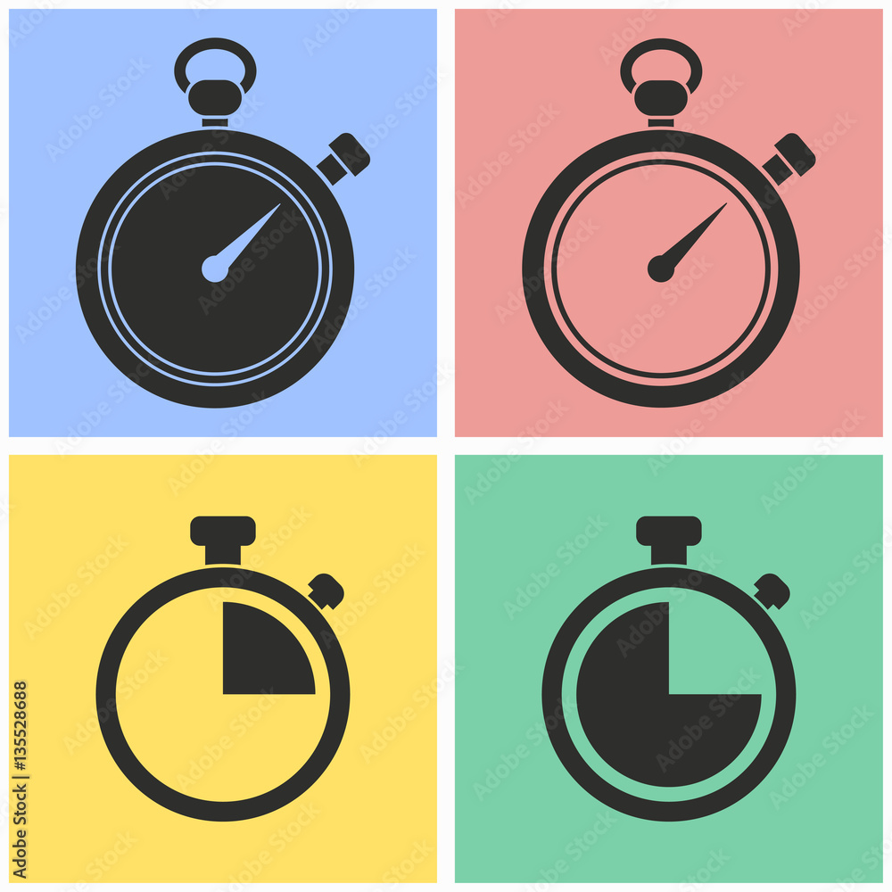 Stopwatch icon set. Stopwatch icon set.