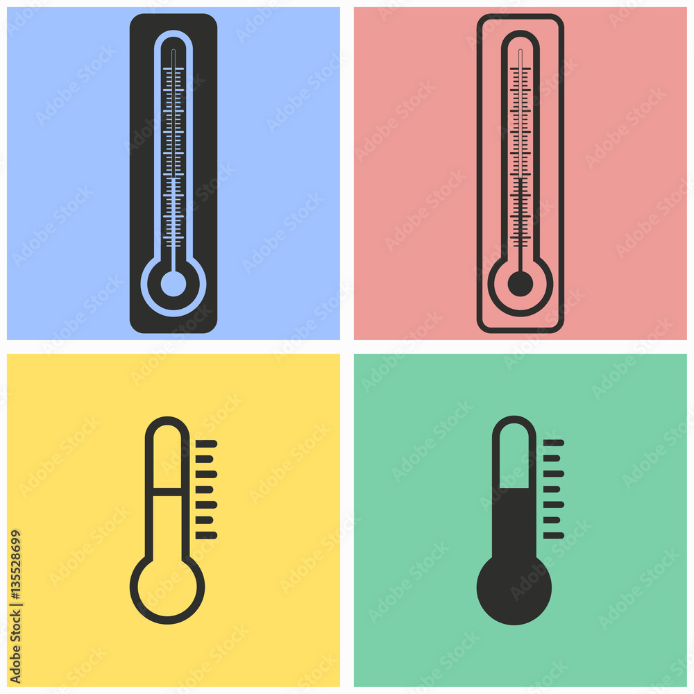 Thermometer icon set. Thermometer icon set.