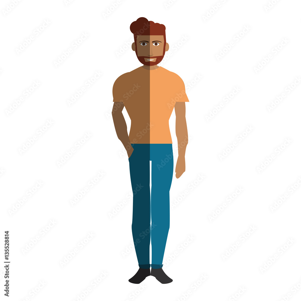 Fototapeta premium man wearing casual clothes over white background. colorful design. vector illustration