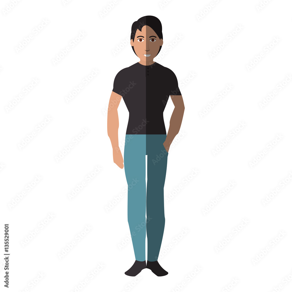 man wearing casual clothes over white background. colorful design. vector illustration man wearing casual clothes over white background. colorful design. vector illustration