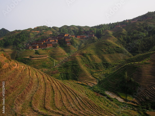 Tiantouzhai Rice Terraces, Guilin China photo