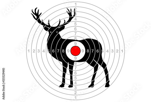 target for shooting, in the center of the deer. Vector