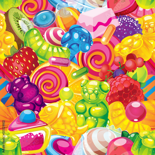 Sweet candy vector seamless pattern 