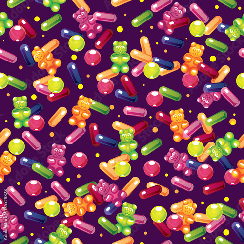 vitamin jelly seamless vector pattern 