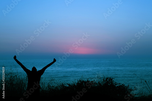 Man Celebrating Life in Nature