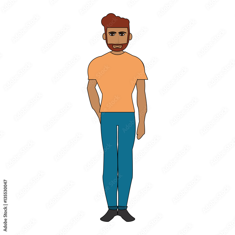 Fototapeta premium man wearing casual clothes over white background. colorful design. vector illustration