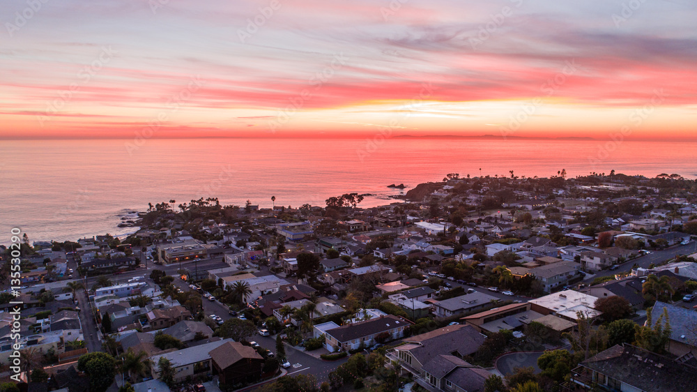 Gorgeous Sunset over Laguna Beach, Southern California