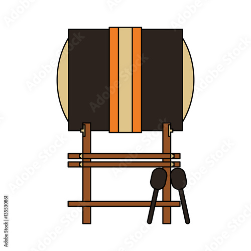 buk drum instrument icon over white background. colorful design. vector illustration