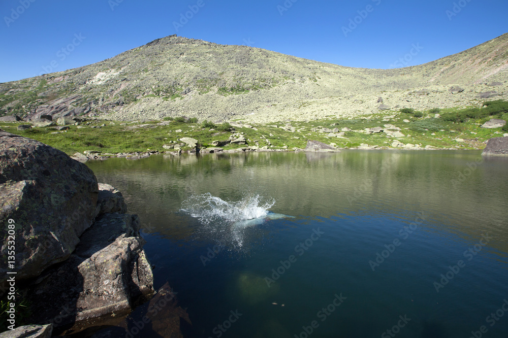 Tale lake in the mountains of the Western Sayan Tale lake in the mountains of the Western Sayan
