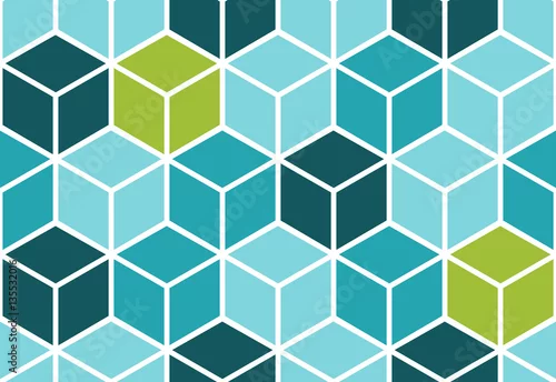 Tapety Streszczenie sześcian bez szwu. Geometryczne tło wektor. Złudzenie optyczne.