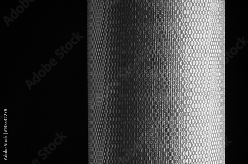 mesh metal for filter in roll on a black background