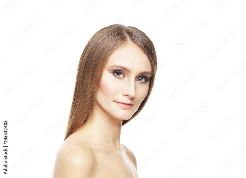 Beauty close-up portrait of beautiful, fresh and healthy girl. H Beauty close-up portrait of beautiful, fresh and healthy girl. H