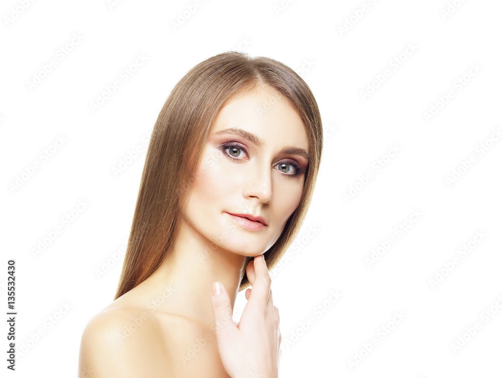 Beauty close-up portrait of beautiful, fresh and healthy girl. H Beauty close-up portrait of beautiful, fresh and healthy girl. H