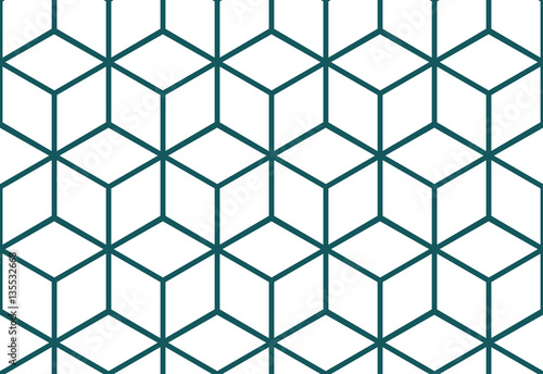 Abstract seamless background with cube decoration. Vector geometric pattern. Optical illusion.