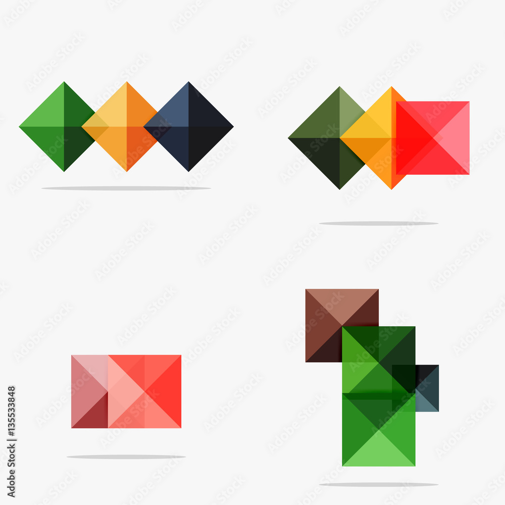 Set of abstract square interface menu navigation button Set of abstract square interface menu navigation button
