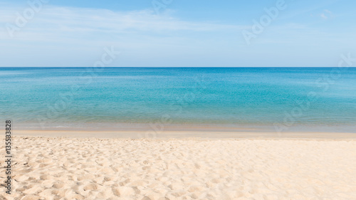 Beautiful tropical beach and sea landscape with blue sky