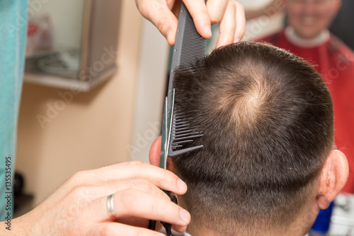 men's haircut at the beauty salon