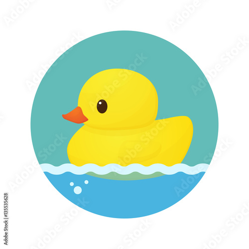 Rubber duck bath icon vector