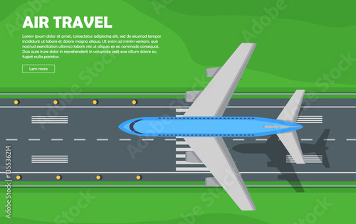Aviation. Aircraft. Runway. Flight. Vector Banner