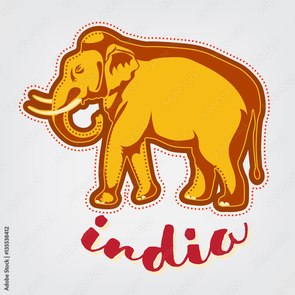 Fototapeta premium Vector image hand drawn elephant. Stock vector image