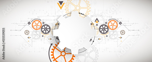 Vector illustration, Hi-tech digital technology and engineering