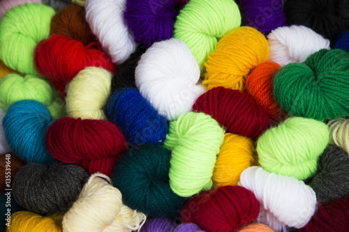 Image of colorful wool yarn knitting wool